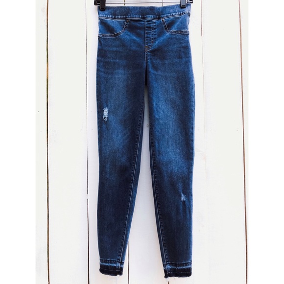 Spanx Distressed High Waist Ankle Denim Leggings S - Picture 11 of 14